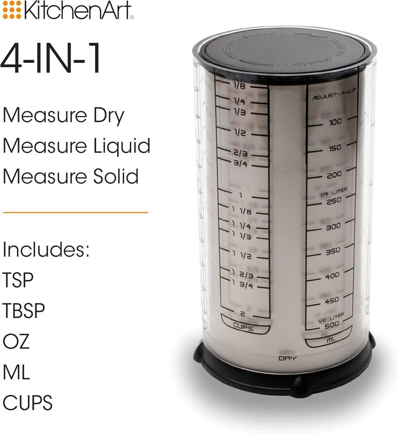 KitchenArt Pro 55210 Adjust-A-Cup 2-Cup Measuring Cup - Adjustable Measuring Tool for Liquids and Dry Ingredients - Image 4